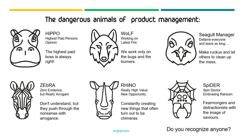 six dangerous animals of product management